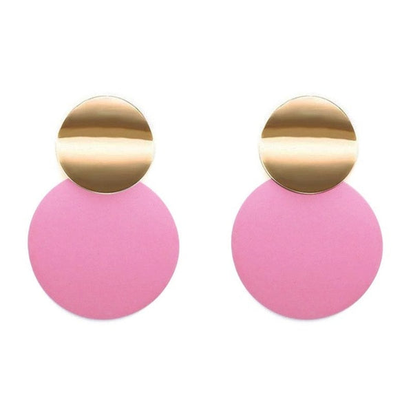 Fashion Statement Earrings Black White Gold Round