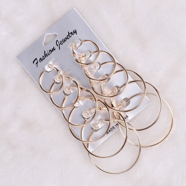 earrings for women 6Pairs/set Vintage Silver Gold
