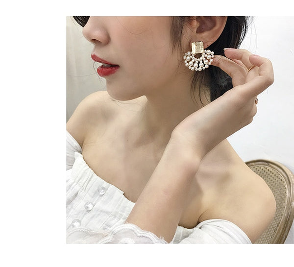 Vintage Simulated-pearl Geometric