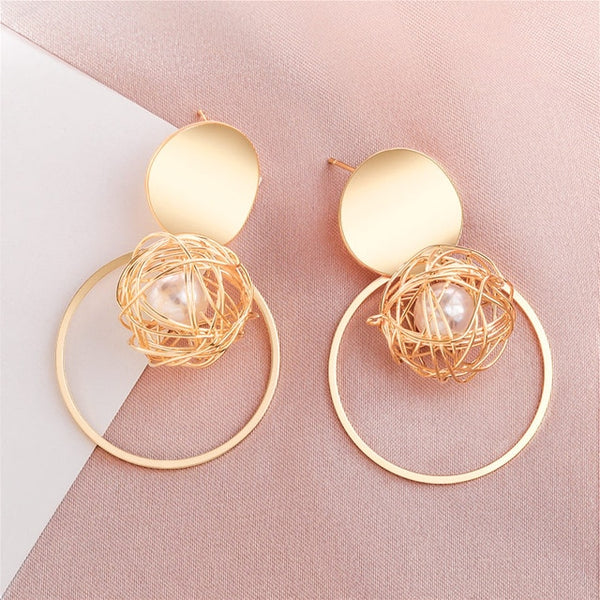 Gold Hanging Dangle Earring
