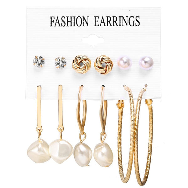 Pearl Sea Shell Earrings For Women Gold Color