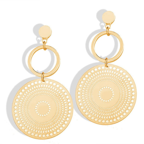 Earrings Gold Drop Earrings For Women Round