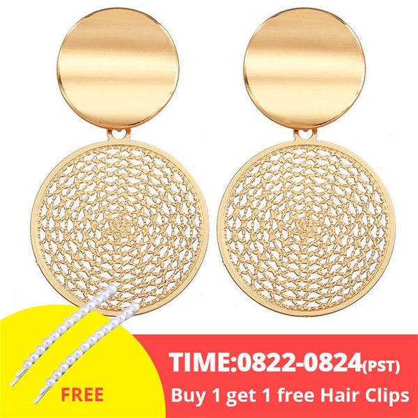 Earrings Gold Drop Earrings For Women Round