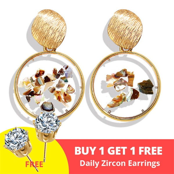 Earrings Gold Drop Earrings For Women Round