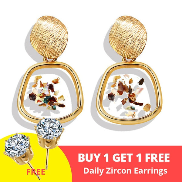 Earrings Gold Drop Earrings For Women Round