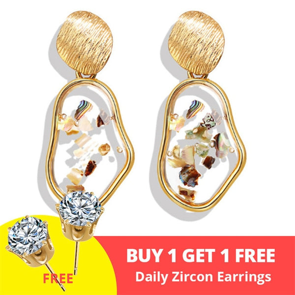 Earrings Gold Drop Earrings For Women Round