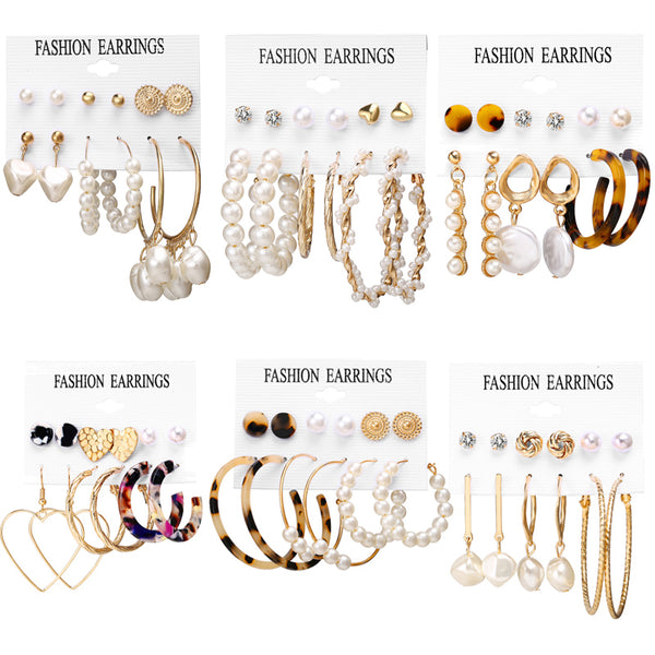 Fashion Vintage Gold Pearl Round Circle