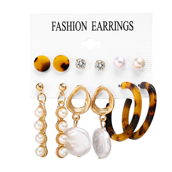 Fashion Vintage Gold Pearl Round Circle