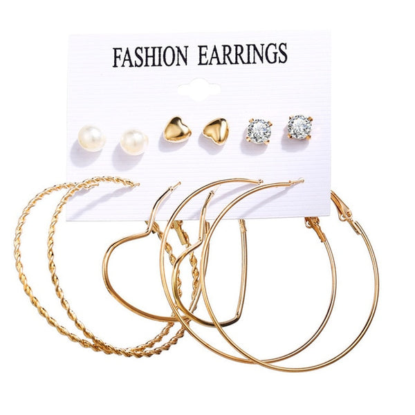 Fashion Vintage Gold Pearl Round Circle