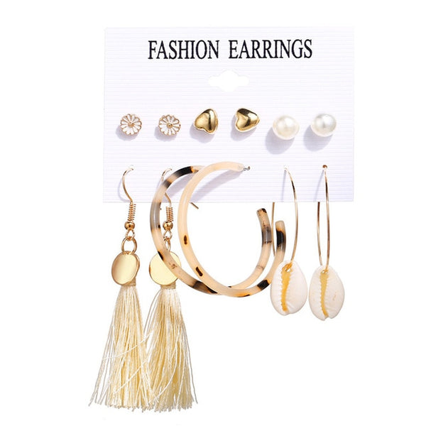 Fashion Vintage Gold Pearl Round Circle