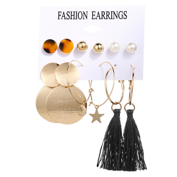 Fashion Vintage Gold Pearl Round Circle