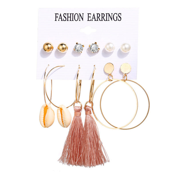 Fashion Vintage Gold Pearl Round Circle
