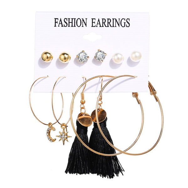 Fashion Vintage Gold Pearl Round Circle
