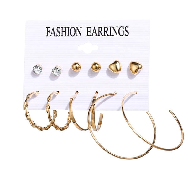 Fashion Vintage Gold Pearl Round Circle
