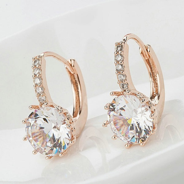 New Vintage Earrings Rose Gold Crystal