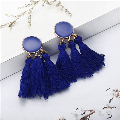 Bohemia Statement Tassel Earrings Gold