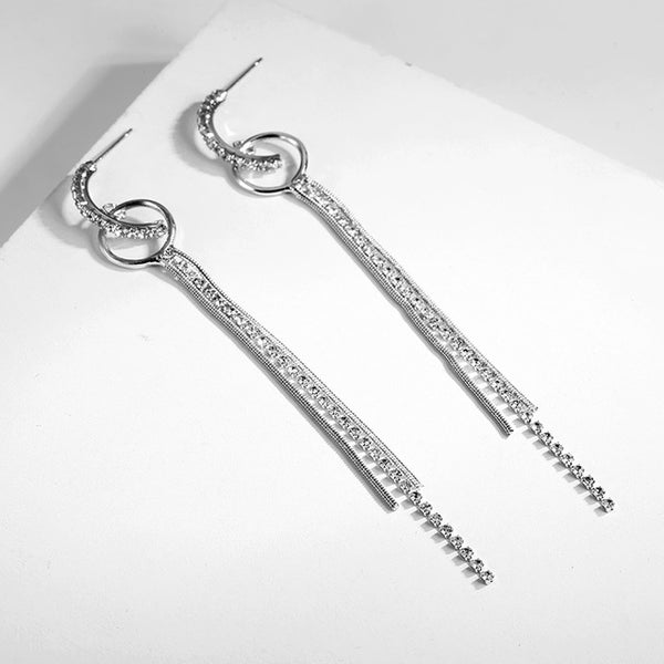 Golden Silver Plated Dangle Hanging Black