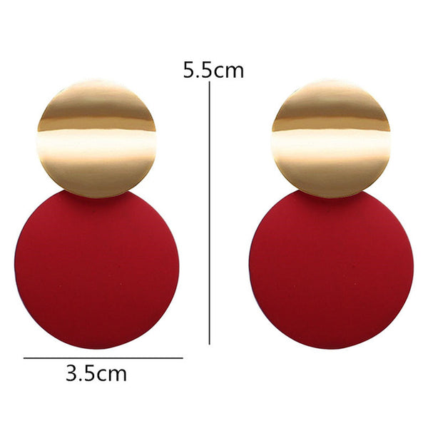 Fashion Statement Earrings Black White Gold Round