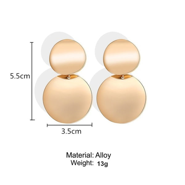 Fashion Statement Earrings Black White Gold Round