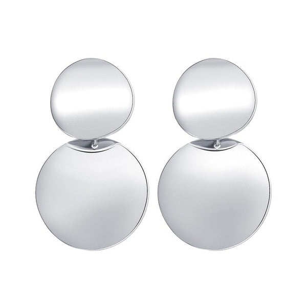 Fashion Statement Earrings Black White Gold Round
