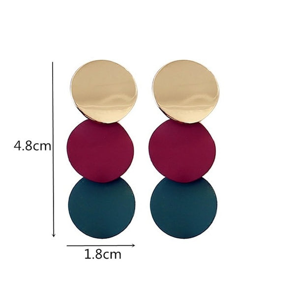 Fashion Statement Earrings Black White Gold Round