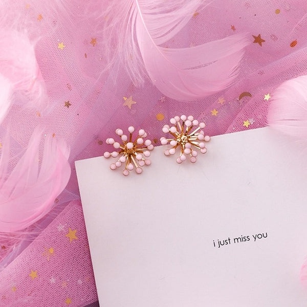 Flower Sweet Geometric Earring Simulated Pearl